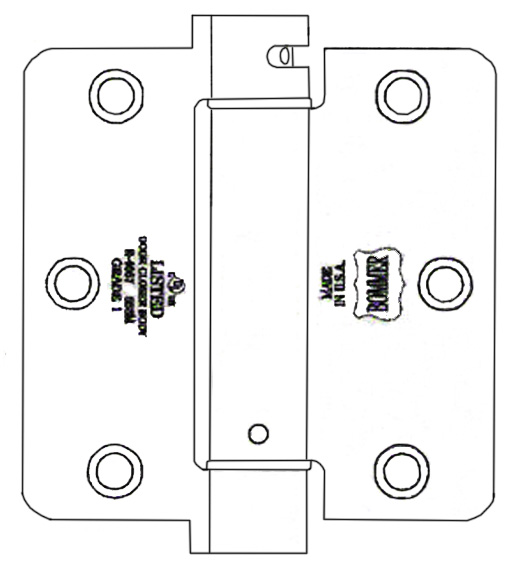 Bommer 3-1/2 x 1/4 Radius Spring Hinge