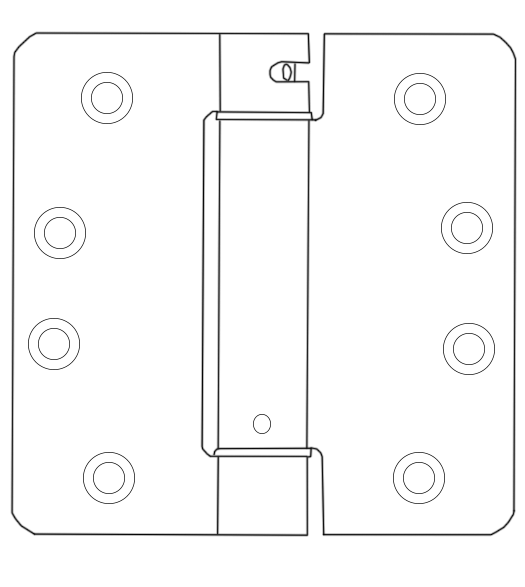 Bommer 4 x 1/4 Radius Spring Hinge