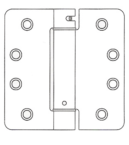 4 x 4 x 1/4 Radius Heavy Duty Spring Hinge