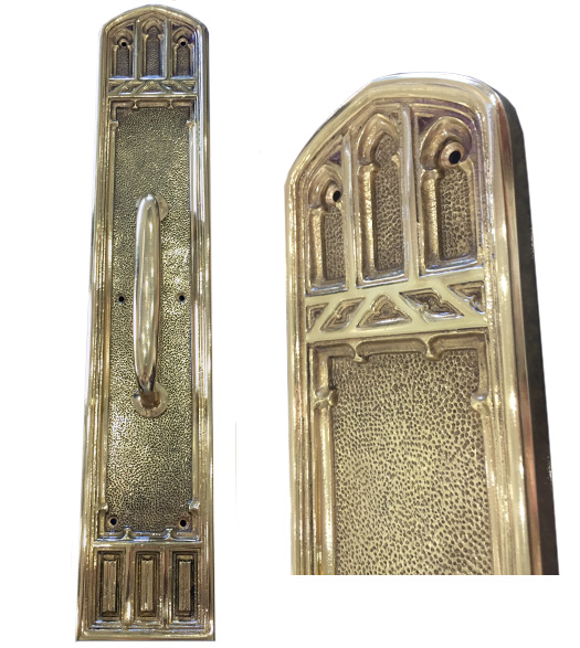 Polished Brass Gothic Pull Plate