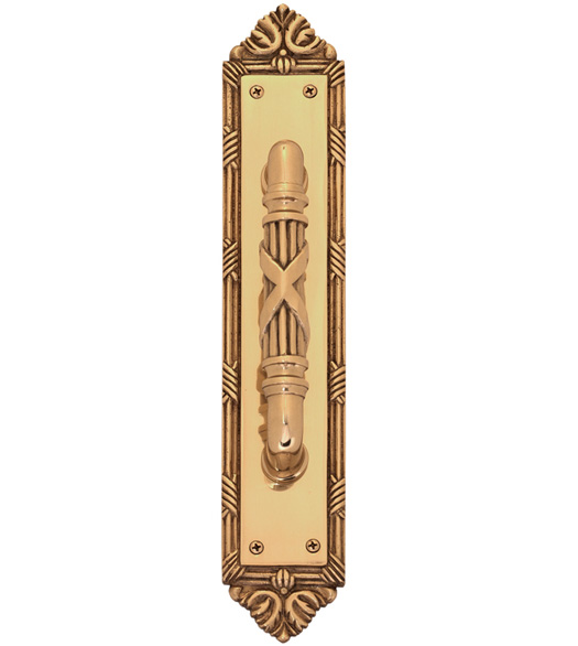 Decorative Ribbon and Reed Door Pull Plate
