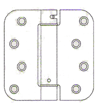 4 x 4 x 5/8 Radius Perma-Door Spring Hinge, Pair, Bommer LB4322-400