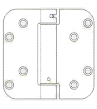 4 x 4-5/64 x 5/8 Radius Pease Door Spring Hinge, Pair, Bommer  LB4342-400