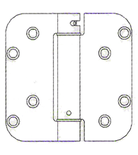 4 x 4 x 5/8 Radius General Products Door Spring Hinge, Pair, Bommer LB4382-400