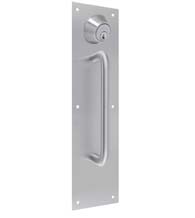 Door Push and Pull Plate Set with Single Cylinder Deadbolt