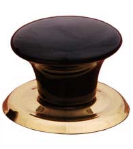 Black Porcelain Flat Cabinet Knob, RK International CK-309