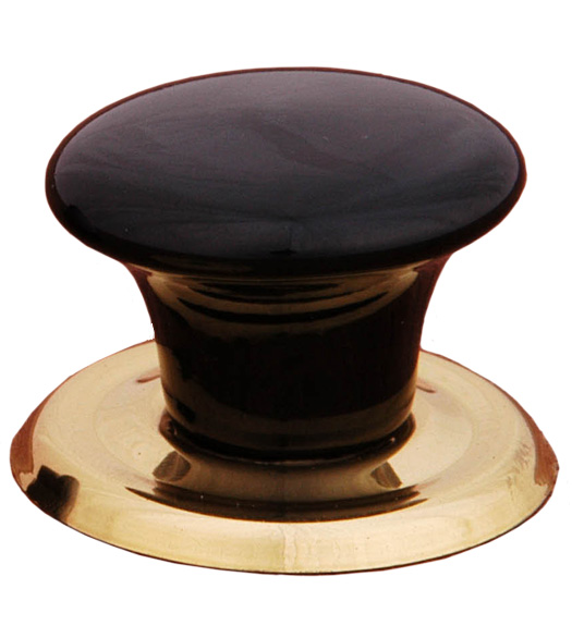 1-1/4 Inch Black Porcelain Knob