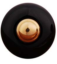 1 Inch Black Porcelain Cabinet Knob with Metal Center, RK International CK-317
