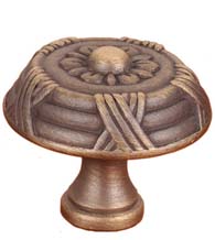 Ribbon and Reed with Floral Center Cabinet Knob, RK International CK-754