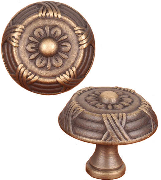 Ribbon and Reed Flower Cabinet Knob