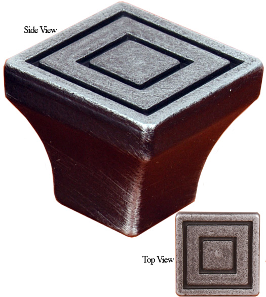 Square Cabinet Knob with Square Lines