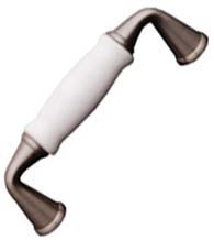 Traditional Cabinet Pull with White Porcelain, RK International CP-11