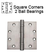 4-1/2 x 4-1/2  Brushed Chrome Commercial Hinge, 2 Ball Bearings, Global CP4545BB-US26D