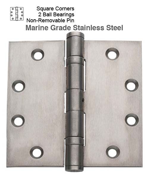 4-1/2 x 4-1/2 Marine Grade Stainless Hinge
