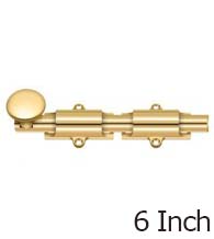 Solid Brass 6 Inch Surface Bolt, Deltana 6SB