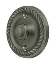 Solid Brass Round Rope Doorbell Button, Deltana BBRR213