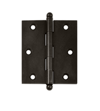 3 Inch x 2-1/2 Inch Solid Brass Cabinet Hinge, Pair, Deltana CH3025