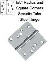 4 x 4 x 5/8 Radius Leaf x Square Corner Residential Hinge, Pair, Deltana S44058TT