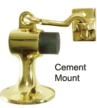 Solid Brass Cement Floor Mount Door Bumper with Holder, Deltana DSF444