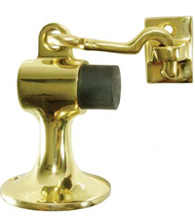 Solid Brass Floor Mount Bumper with Hook, Deltana SAHF358
