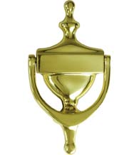 Solid Brass Victorian Door Knocker, Deltana DK7356