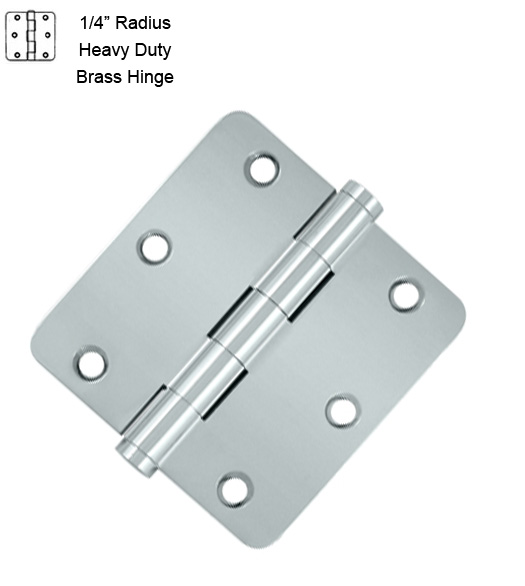 3-1/2 Inch HD Brass Hinge 1/4 Radius