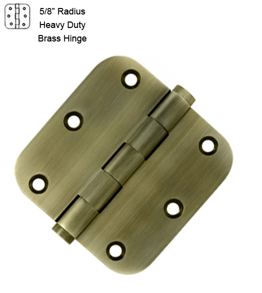 3-1/2 Inch Brass Hinge 5/8 Radius