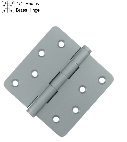 4 Inch Brass Hinge 1/4 Radius ZigZag Holes