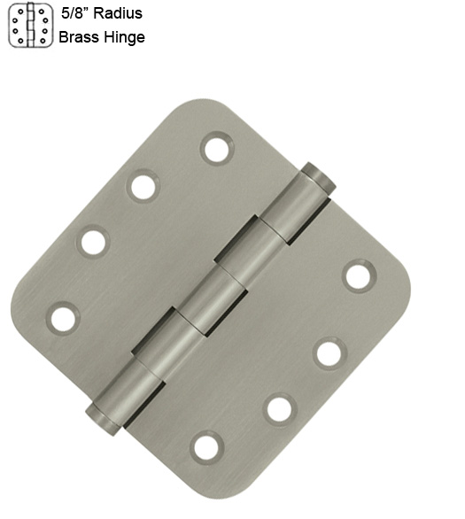 4 Inch x 5/8 Radius Residential Brass Hinge