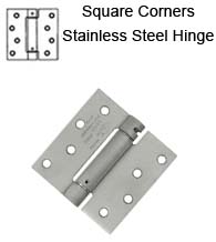 4 x 4 Stainless Steel Spring Hinge, Zigzag Hole, Deltana DSH44U32D