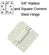 4 x 4 x 5/8 Radius x Square Corner Leaf Single Action Spring Hinge, Deltana DSH4SR5