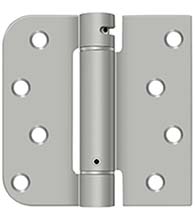 Stainless Steel 4 x 4 x 5/8 Radius x Square Corner Spring Hinge, Deltana DSH4SR532D