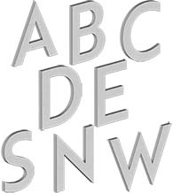 Modern 4 Inch Address Letters, Deltana RNB-LETTERS
