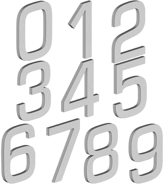 4 Inch Modern Address Numbers