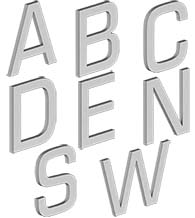 4 Inch Modern Stainless Steel Address Letter, Deltana RNE-LETTERS