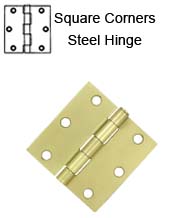 3 x 3 x Square Corners Residential Steel Hinge, Pair,  Deltana S33Ux-R