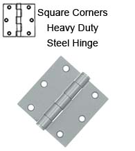 3-1/2 x 3-1/2 x Square Corners Heavy Duty Steel Hinge, Pair, Deltana S35HD