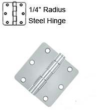 3-1/2 x 3-1/2 x 1/4 Radius Residential Steel Hinge,  Pair, Deltana S35R4