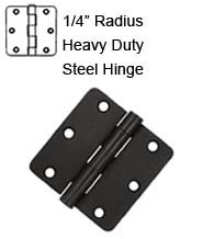 3-1/2 x 3-1/2 x 1/4 Radius Heavy Duty Steel Hinge, Pair, Deltana S35R4HD