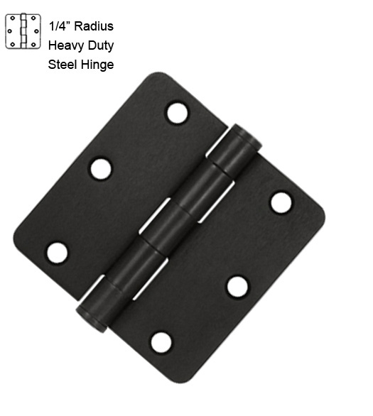 3-1/2 x 1/4 Radius Heavy Duty Steel Hinge