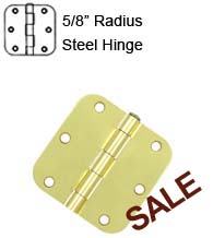 3-1/2 x 3-1/2 x 5/8 Radius Residential Steel Hinge,  Pair, Deltana S35R5