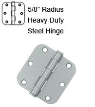3-1/2 x 3-1/2 x 5/8 Radius Heavy Duty Steel Hinge, Pair, Deltana S35R5HD