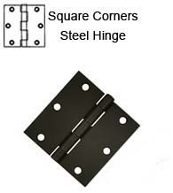 3-1/2 x 3-1/2 x Square Corners Residential Steel Hinges, Pair, Deltana S35Ux-R