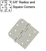 4 x 4-1/4 x 5/8 Radius Leaf x Square Corner for Fiberglass Doors, Pair, Deltana S41/4058TTN