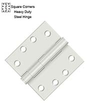 4 x 4 x Square Corners Heavy Duty Steel Hinge, Pair, Deltana S44HD