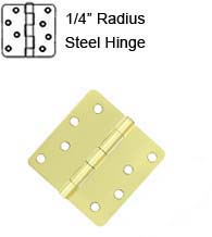 4 x 4 x 1/4 Radius Residential Steel Hinge, ZigZag Holes, Pair, Deltana S44R4