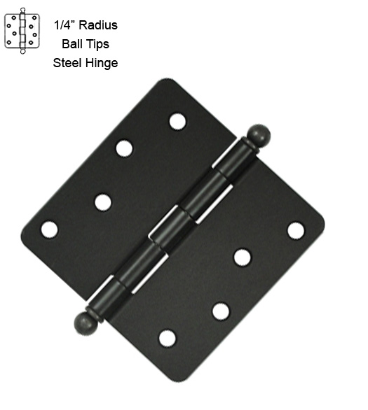 4 Inch x 1/4 Radius Steel Hinge with Ball Tip