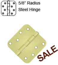 4 x 4 x 5/8 Radius Residential Steel Hinges, Pair, Deltana S44R5