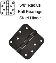 4 x 4 x 5/8 Radius With Ball Bearings Steel Hinge, Pair, Deltana S44R5BB