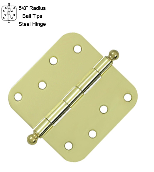 4 Inch x 5/8 Radius Hinge With Ball Tips